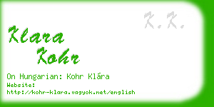 klara kohr business card